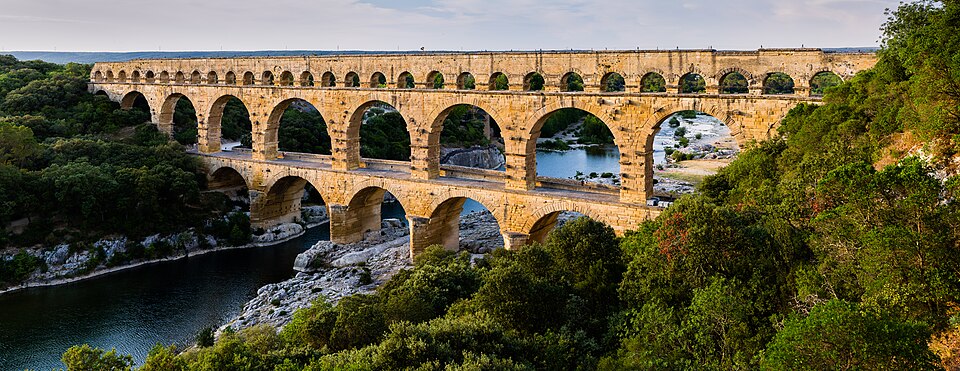 The Pont du Gard aqueduct over the Gardon river