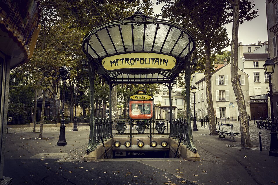 The Art Nouveau Guimard entrance of Abbesses Métro station